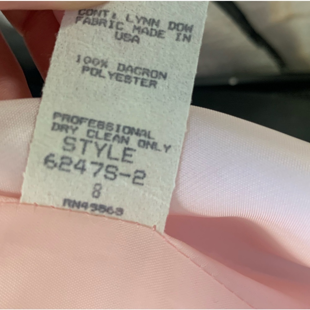 Victor Costa Women's Pink Satin Size 8 Strapless With Waist Bow Dress Vintage - Picture 7 of 12